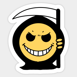 Smiley Face Emoji Grim Reaper Sticker